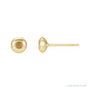 Sapphire Row Round Bezel-Set Stud Earrings setting in 14K Yellow Gold, shown with a center stone (sold separately)