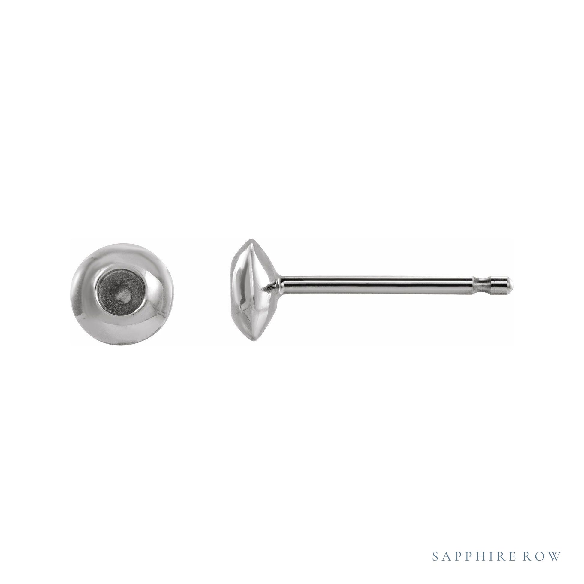 Sapphire Row Round Bezel-Set Stud Earrings setting in Platinum, shown with a center stone (sold separately)