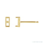 Sapphire Row Straight Baguette Channel-Set Stud Earrings setting in 14K Yellow Gold, shown with a center stone (sold separately)