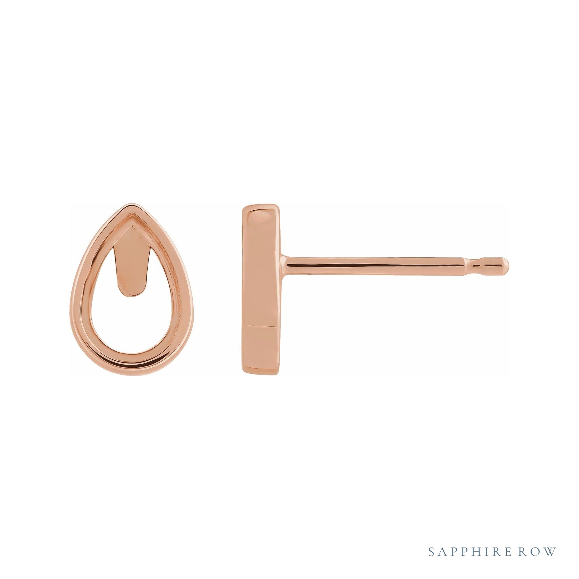 Sapphire Row Cabochon Earrings setting in 14K Rose Gold, shown with a center stone (sold separately)