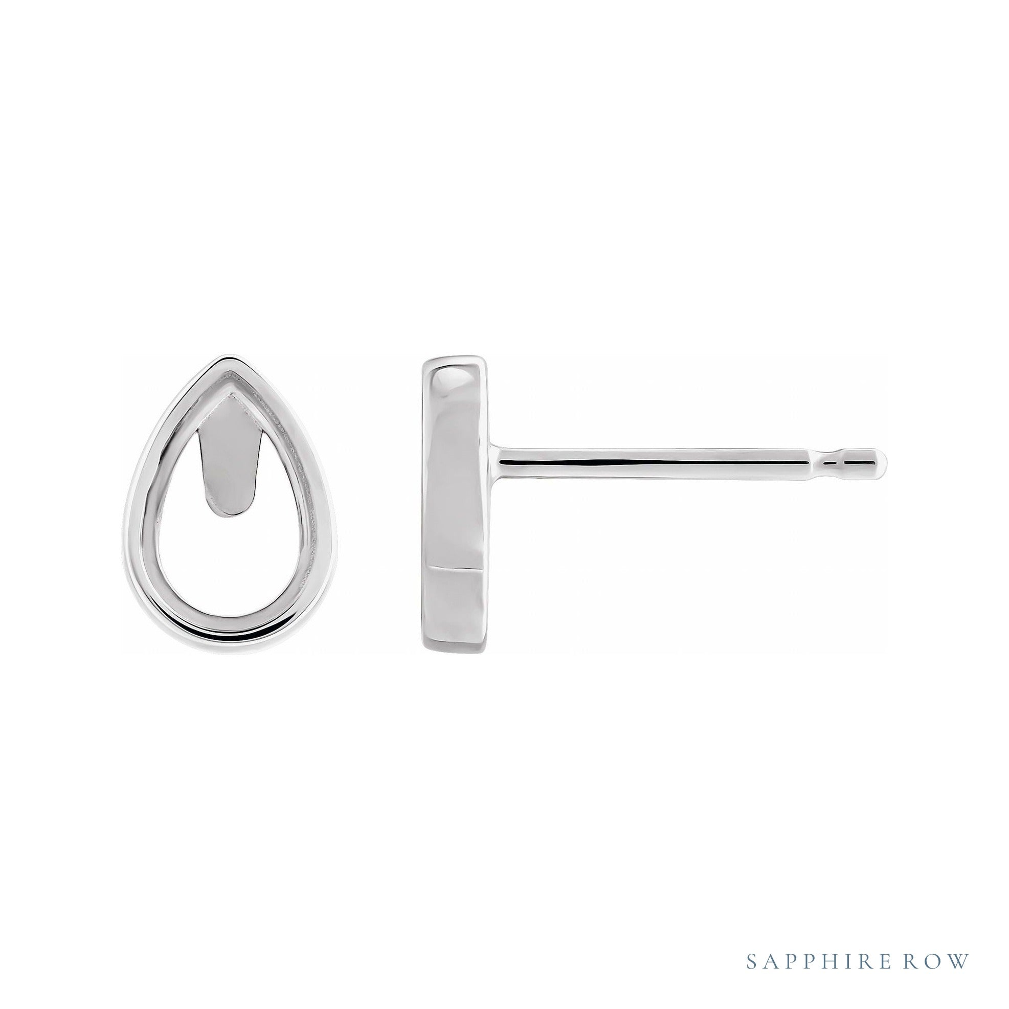 Sapphire Row Cabochon Earrings setting in 14K White Gold, shown with a center stone (sold separately)