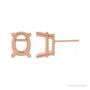 Sapphire Row Elongated Cushion 4-Prong Stud Earrings setting in 14K Rose Gold, shown with a center stone (sold separately)