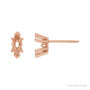 Sapphire Row Marquise 6-Prong V-End Scroll® Stud Earrings setting in 14K Rose Gold, shown with a center stone (sold separately)