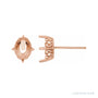 Sapphire Row Oval 4-Prong Butterfly Scroll Stud Earrings setting in 14K Rose Gold, shown with a center stone (sold separately)