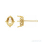 Sapphire Row Oval 4-Prong Butterfly Scroll Stud Earrings setting in 14K Yellow Gold, shown with a center stone (sold separately)