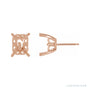 Sapphire Row Emerald 4-Prong Fleur-de-lis Stud Earrings setting in 14K Rose Gold, shown with a center stone (sold separately)