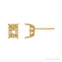 Sapphire Row Emerald 4-Prong Fleur-de-lis Stud Earrings setting in 14K Yellow Gold, shown with a center stone (sold separately)