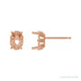Sapphire Row Oval 4-Prong Fleur-de-lis Stud Earrings setting in 14K Rose Gold, shown with a center stone (sold separately)
