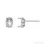Sapphire Row Oval 4-Prong Fleur-de-lis Stud Earrings setting in 14K White Gold, shown with a center stone (sold separately)