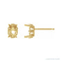 Sapphire Row Oval 4-Prong Fleur-de-lis Stud Earrings setting in 14K Yellow Gold, shown with a center stone (sold separately)