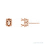 Sapphire Row Oval Double 4-Prong Scroll Earrings setting in 14K Rose Gold, shown with a center stone (sold separately)