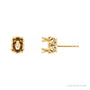 Sapphire Row Oval Double 4-Prong Scroll Earrings setting in 14K Yellow Gold, shown with a center stone (sold separately)