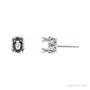 Sapphire Row Oval Double 4-Prong Scroll Earrings setting in Platinum, shown with a center stone (sold separately)