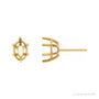 Sapphire Row Oval 6-Prong Stud Earrings setting in 14K Yellow Gold, shown with a center stone (sold separately)