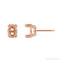 Sapphire Row Oval Double Claw-Prong Stud Earrings setting in 14K Rose Gold, shown with a center stone (sold separately)