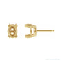 Sapphire Row Oval Double Claw-Prong Stud Earrings setting in 14K Yellow Gold, shown with a center stone (sold separately)