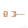 Sapphire Row Oval 4-Prong Floral Stud Earrings setting in 14K Rose Gold, shown with a center stone (sold separately)
