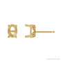 Sapphire Row Oval 4-Prong Floral Stud Earrings setting in 14K Yellow Gold, shown with a center stone (sold separately)
