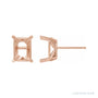 Sapphire Row Emerald 4-Prong Floral Earrings setting in 14K Rose Gold, shown with a center stone (sold separately)