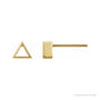 Sapphire Row Triangle Bezel-Set Stud Earrings setting in 14K Yellow Gold, shown with a center stone (sold separately)
