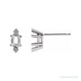 Sapphire Row Marquise 6-Prong V-End Stud Earrings setting in 14K White Gold, shown with a center stone (sold separately)