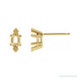 Sapphire Row Marquise 6-Prong V-End Stud Earrings setting in 14K Yellow Gold, shown with a center stone (sold separately)