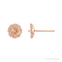 Sapphire Row Pearl Leaf Earrings setting in 14K Rose Gold, shown without a pearl (pearl sold separately)