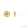 Sapphire Row Pearl Leaf Earrings setting in 14K Yellow Gold, shown without a pearl (pearl sold separately)
