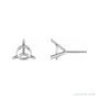 Sapphire Row Round Tall 3-Prong Cocktail-Style Protektor® Post Stud Earrings setting in Platinum, shown with a center stone (sold separately)