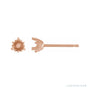 Sapphire Row Round 3-Prong Lotus Earrings setting in 14K Rose Gold, shown with a center stone (sold separately)