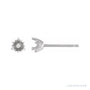 Sapphire Row Round 3-Prong Lotus Earrings setting in 14K White Gold, shown with a center stone (sold separately)
