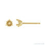 Sapphire Row Round 3-Prong Lotus Earrings setting in 14K Yellow Gold, shown with a center stone (sold separately)