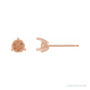 Sapphire Row Round 3-Prong Scroll Stud Earrings setting in 14K Rose Gold, shown with a center stone (sold separately)