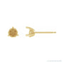 Sapphire Row Round 3-Prong Scroll Stud Earrings setting in 14K Yellow Gold, shown with a center stone (sold separately)