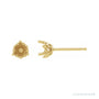 Sapphire Row Round 3-Prong Fleur-de-lis Earrings setting in 14K Yellow Gold, shown with a center stone (sold separately)