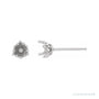 Sapphire Row Round 3-Prong Fleur-de-lis Earrings setting in Platinum, shown with a center stone (sold separately)