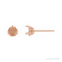 Sapphire Row Round 3-Prong Scroll Stud Earrings setting in 14K Rose Gold, shown with a center stone (sold separately)