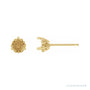 Sapphire Row Round 3-Prong Scroll Stud Earrings setting in 14K Yellow Gold, shown with a center stone (sold separately)
