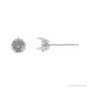 Sapphire Row Round 3-Prong Scroll Stud Earrings setting in Platinum, shown with a center stone (sold separately)