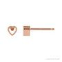 Sapphire Row Heart Bezel-Set Stud Earrings setting in 14K Rose Gold, shown with a center stone (sold separately)
