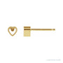 Sapphire Row Heart Bezel-Set Stud Earrings setting in 14K Yellow Gold, shown with a center stone (sold separately)