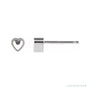 Sapphire Row Heart Bezel-Set Stud Earrings setting in Platinum, shown with a center stone (sold separately)