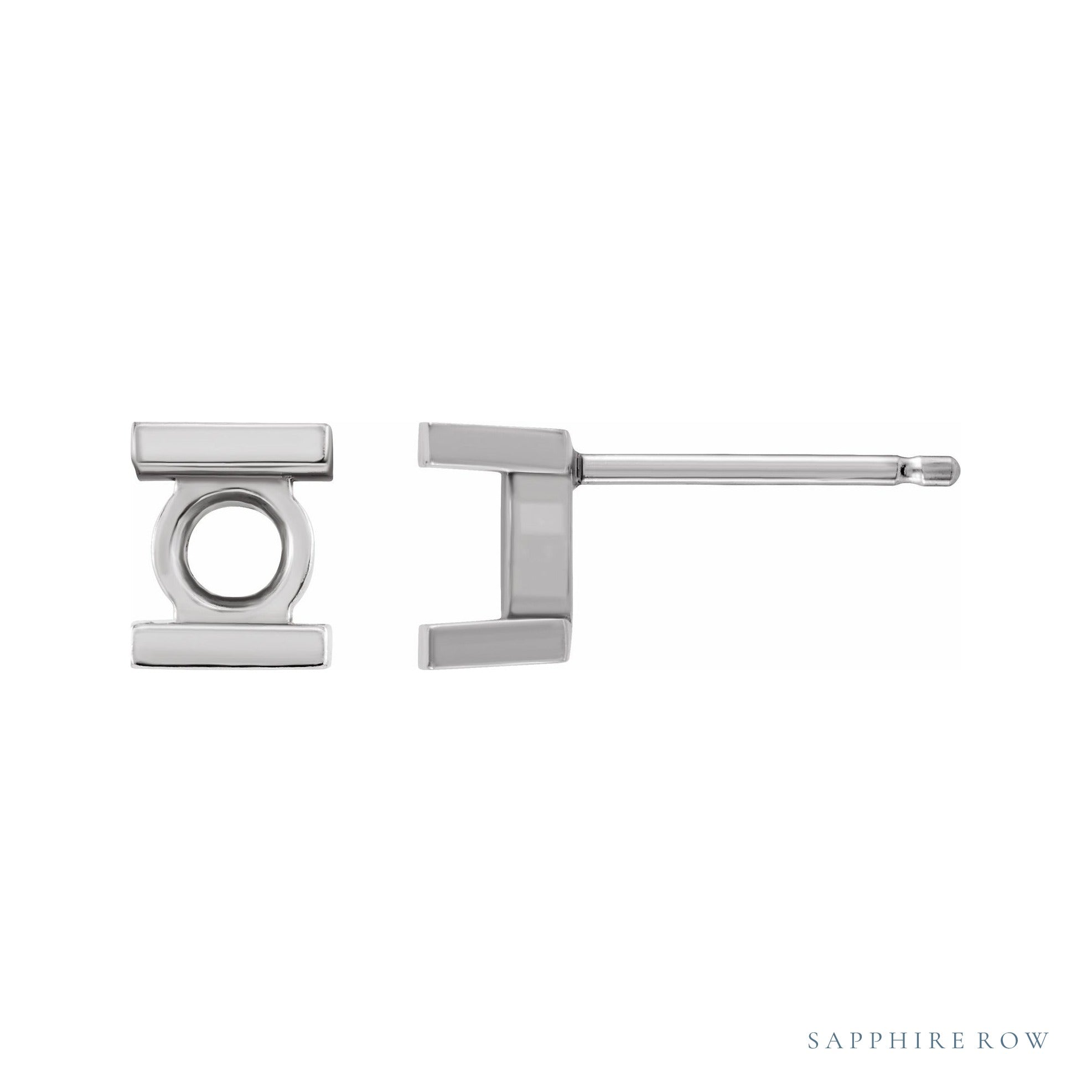 Sapphire Row Round Channel-Set Earrings setting in 14K White Gold, shown with a center stone (sold separately)