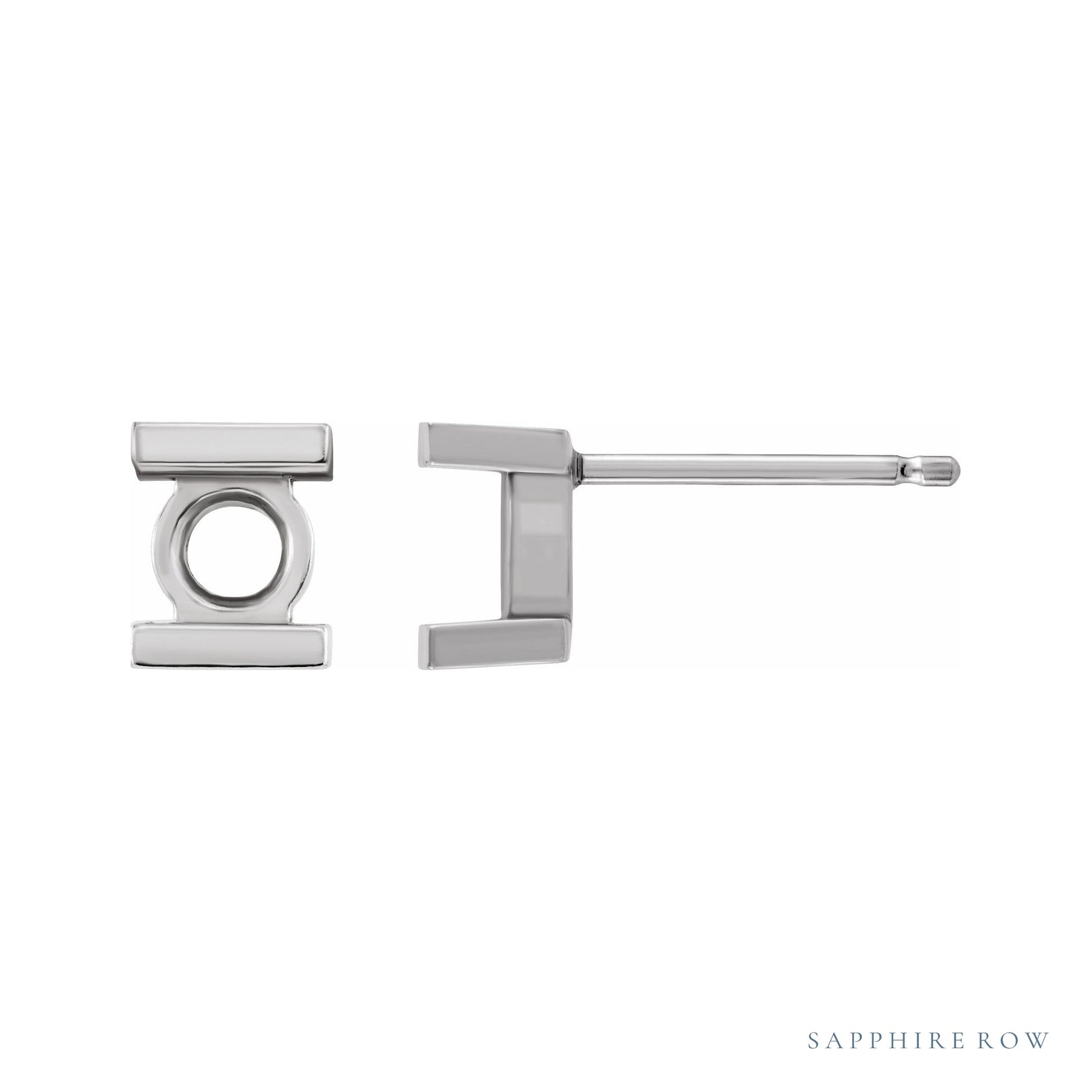 Sapphire Row Round Channel-Set Earrings setting in 14K White Gold, shown with a center stone (sold separately)
