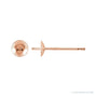 Sapphire Row Pearl Stud Earrings setting in 14K Rose Gold, shown without a pearl (pearl sold separately)