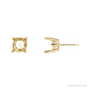 Sapphire Row Cushion 4-Prong Fleur-de-lis Stud Earrings setting in 14K Yellow Gold, shown with a center stone (sold separately)