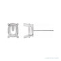 Sapphire Row Elongated Cushion 4-Prong Stud Earrings setting in 14K White Gold, shown with a center stone (sold separately)