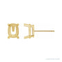 Sapphire Row Elongated Cushion 4-Prong Stud Earrings setting in 14K Yellow Gold, shown with a center stone (sold separately)
