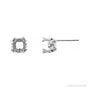 Sapphire Row Cushion Double 4-Prong Scroll Earrings setting in 14K White Gold, shown with a center stone (sold separately)