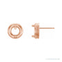 Sapphire Row Round Bezel-Set Solitaire Earrings setting in 14K Rose Gold, shown with a center stone (sold separately)